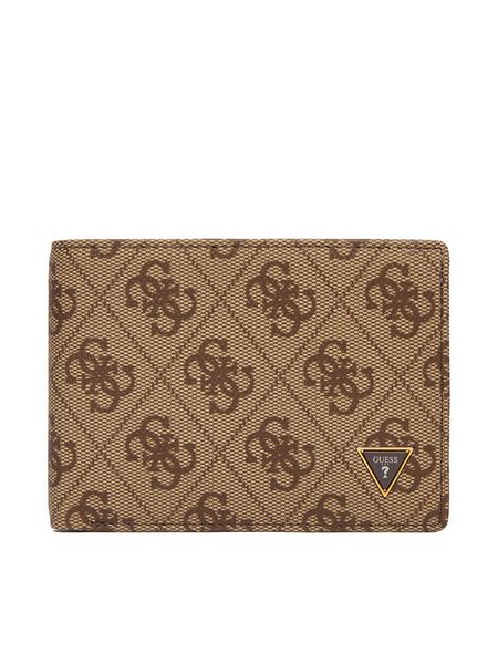 Guess Portfel SMMALL LEA27 Brązowy. Brązowe portfele męskie Guess, z aplikacjami, ze skóry. Za 249.99 zł.