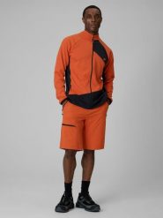 4F Spodenki trekkingowe szybkoschnące męskie - pomarańczowe M. Brązowe szorty męskie 4f, bez wzorów, z materiału. Za 199.99 zł.