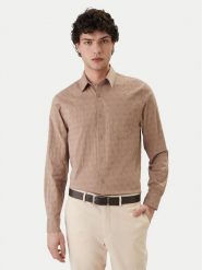 Guess Koszula M6GH18 W1713 Beżowy Regular Fit. Brązowe koszule męskie Guess, m, z aplikacjami, z bawełny, bez kołnierzyka, bez ramiączek. Za 429.99 zł.