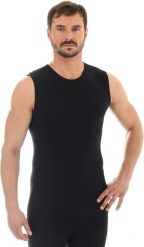 Brubeck Koszulka męska bez rękawów COMFORT WOOL czarna r. L (SL10160). Czarne bielizna termoaktywna męska Brubeck, l, bez wzorów, bez ramiączek. Za 123.89 zł.