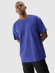 4F T-shirt oversize z nadrukiem męski - fioletowy XL. Fioletowe t-shirty męskie 4f, m, bez wzorów, z bawełny, bez kołnierzyka, bez ramiączek. W wyprzedaży za 39.99 zł.