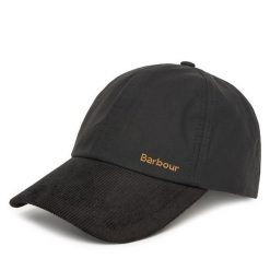 Czapka z daszkiem Barbour. Czarne czapki męskie Barbour, bez wzorów. Za 249.99 zł.
