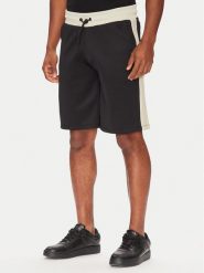 Guess Szorty sportowe Z5YD01 KCRU2 Czarny Regular Fit. Czarne szorty sportowe męskie Guess, z aplikacjami, z syntetyku, sportowe. Za 229.99 zł.