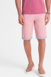 Ombre Szorty męskie chinosy z kontrastowym podwinięciem różowe V8 W421 XXL. Czerwone szorty sportowe męskie Ombre, bez wzorów, sportowe. Za 49.99 zł.