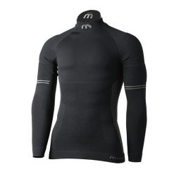 Koszulka termoaktywna męska Mico M1 Mock Neck. Czarne bielizna termoaktywna męska Mico, m, bez wzorów, bez ramiączek. Za 229.99 zł.