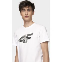 T-shirt męski TSM077 - biały. T-shirty męskie 4f. W wyprzedaży za 49.99 zł.
