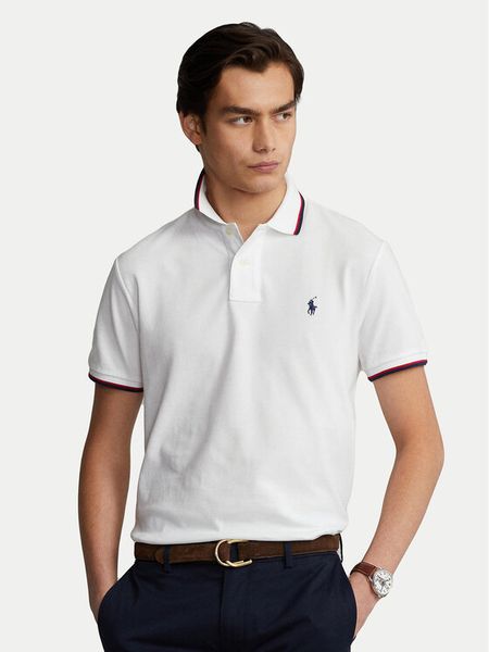 Polo Ralph Lauren Polo Classics 710842621002 Biały Slim Fit. Białe koszulki polo męskie Polo Ralph Lauren, m, bez wzorów, z bawełny, bez kołnierzyka, bez ramiączek. Za 479.99 zł.