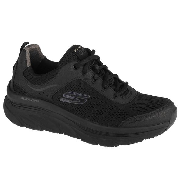 Buty sportowe Sneakersy męskie, Skechers D'Lux Walker. Czarne buty sportowe na co dzień męskie Skechers, m, bez wzorów, casualowe, bez ramiączek, bez kaptura, trekkingowe. Za 369.99 zł.