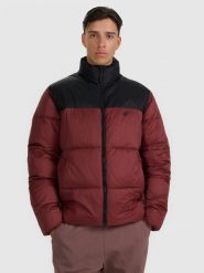 4F Kurtka puchowa z wypełnieniem syntetycznym męska - czerwona L. Czerwone kurtki męskie 4f, na zimę, l, bez wzorów, z materiału, bez ramiączek, bez kaptura. Za 349.99 zł.