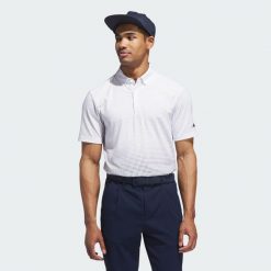 Koszulka Go-to Rise Print Polo. Białe koszulki polo męskie ADIDAS, m, bez wzorów, sportowe, bez kołnierzyka, bez ramiączek. Za 299.00 zł.