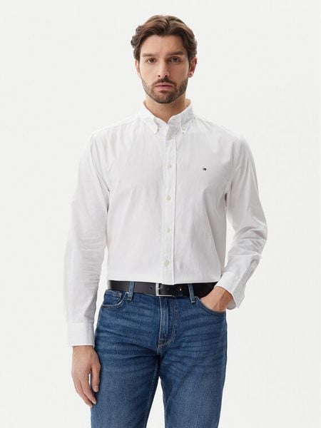 Tommy Hilfiger Koszula Core Flex MW0MW39988 Biały Regular Fit. Białe koszule męskie Tommy Hilfiger, m, bez wzorów, z bawełny, bez kołnierzyka, bez ramiączek. Za 339.99 zł.