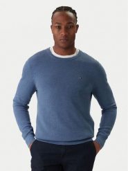 Tommy Hilfiger Sweter Essential MW0MW36347 Niebieski Regular Fit. Niebieskie kardigany męskie Tommy Hilfiger, m, bez wzorów, z bawełny, bez ramiączek. Za 429.99 zł.