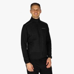 Sweter treningowy trening męski Swedemount On Course Fullzip szybkoschnący. Czarne kurtki treningowe męskie SWEDEMOUNT, m, bez wzorów, bez kaptura, na fitness i siłownię. Za 279.99 zł.