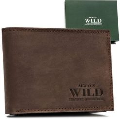 Klasyczny skórzany portfel męski od Always Wild NoSize. Portfele męskie Always Wild, bez wzorów. Za 95.60 zł.