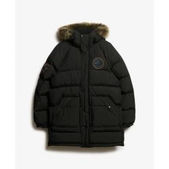 Długa kurtka Superdry Everest. Czarne kurtki męskie Superdry., m, bez wzorów, z puchu, eleganckie, bez ramiączek, bez kaptura. Za 1,000.10 zł.