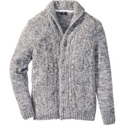 Sweter rozpinany w warkocze Regular Fit bonprix szary melanż. Kardigany męskie marki bonprix. Za 44.99 zł.