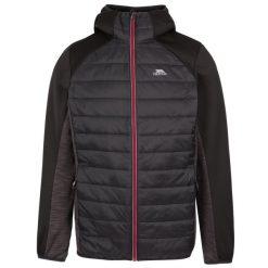 Trespass Darwood - Męska kurtka aktywna Tp50 czarna. Czarne kurtki męskie Trespass, m, bez wzorów, z dzianiny, sportowe, bez ramiączek, bez kaptura. Za 334.99 zł.