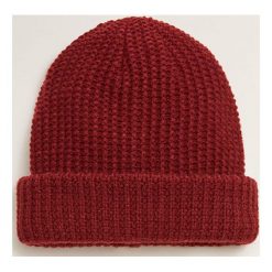 Mango Man - Czapka Beanie. Brązowe czapki męskie Mango Man, na zimę, z bawełny. W wyprzedaży za 59.90 zł.