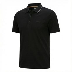 Polo BOSS Paule 4 NERO (50506195-007). Czarne koszulki polo męskie Boss, m, bez wzorów, sportowe, bez kołnierzyka, bez ramiączek. Za 349.00 zł.