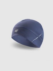 4F Czapka do biegania uniseks - granatowa S/M. Niebieskie czapki męskie 4f, bez wzorów, z elastanu, klasyczne. Za 69.99 zł.