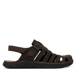 Sandały Josef Seibel. Brązowe sandały męskie Josef Seibel, bez zapięcia. Za 309.99 zł.