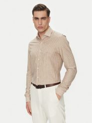Michael Kors Koszula MK0DS01538 Beżowy Slim Fit. Brązowe koszule męskie Michael Kors, m, bez wzorów, z bawełny, bez kołnierzyka, bez ramiączek. Za 289.99 zł.