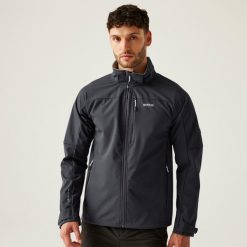 Arana męski softshell przeciwdeszczowy. Szare kurtki softshell męskie Regatta, m, bez wzorów, z materiału, bez kaptura, trekkingowe. W wyprzedaży za 321.25 zł.