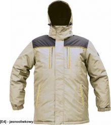 CERVA CREMORNE parka - męska zimowa parka, stały kaptur, przedłużony tył, 100% poliester - jasnooliwkowy 4XL. Zielone parki męskie CERVA, na zimę, m, bez wzorów, z poliesteru, bez kaptura. Za 202.63 zł.