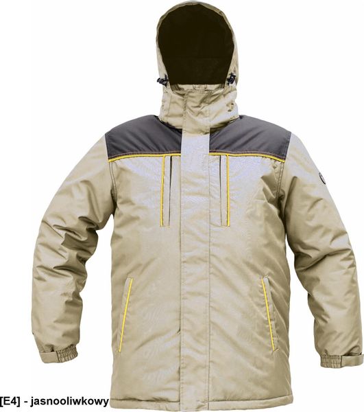 CERVA CREMORNE parka - męska zimowa parka, stały kaptur, przedłużony tył, 100% poliester - jasnooliwkowy XXL. Zielone parki męskie CERVA, na zimę, m, bez wzorów, z poliesteru, bez kaptura. Za 202.63 zł.