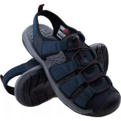 Buty Sandały trekkingowe męskie Elbrus Keniser. Niebieskie buty zimowe męskie ELBRUS, bez wzorów, sportowe, bez obcasa, bez zapięcia. Za 238.35 zł.