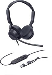 Yealink UH42 Dual UC USB-C/A Zestaw słuchawkowy Przewodowa Opaska na głowę Połączenia/muzyka USB Type-C / USB Type-A Czarny. Czarne zestawy słuchawkowe yealink. Za 170.67 zł.