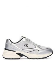 Calvin Klein Sneakersy Hike Runner Laceup Mesh Mix Met YM0YM01402 Srebrny. Szare buty sportowe na co dzień męskie Calvin Klein, m, bez wzorów, z meshu, bez ramiączek, bez kaptura. Za 409.99 zł.