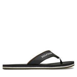 Japonki Tommy Hilfiger. Czarne klapki i japonki męskie Tommy Hilfiger, bez wzorów. Za 129.99 zł.