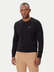 Aeronautica Militare Sweter 252MA1611UL00506 Czarny Regular Fit. Czarne kardigany męskie Aeronautica Militare, m, bez wzorów, z bawełny, bez ramiączek. Za 489.99 zł.