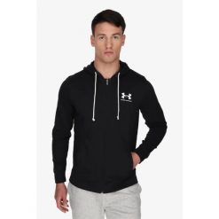 Bluza męska Under Armour RIVAL TERRY LC FZ. Czarne bluzy nierozpinane męskie Under Armour, m, bez wzorów, bez ramiączek, bez kaptura. Za 269.99 zł.