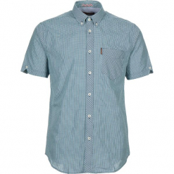 Koszula "Gingham" - Regular fit - w kolorze turkusowo-białym. Białe koszule męskie Ben Sherman, w kratkę, z bawełny, button down. W wyprzedaży za 130.95 zł.