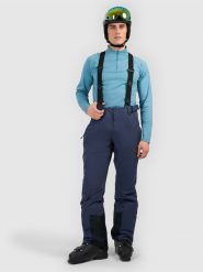 4F Spodnie narciarskie z szelkami membrana 5000 męskie - granatowe M. Niebieskie spodnie narciarskie i snowboardowe męskie 4f, bez wzorów, z materiału, narciarskie. Za 299.99 zł.