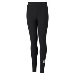 Młodzieżowe legginsy z logo Essentials PUMA Black. Czarna legginsy męskie Puma, m, bez wzorów, na jogę i pilates. W wyprzedaży za 96.20 zł.