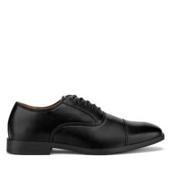 Półbuty Lanetti. Czarne eleganckie półbuty męskie Lanetti, wizytowe, bez obcasa, bez zapięcia. Za 129.99 zł.
