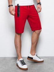 Ombre Krótkie spodenki męskie dresowe - czerwone V2 W239 M. Czerwone szorty sportowe męskie Ombre, bez wzorów, z dresówki, sportowe. Za 34.99 zł.