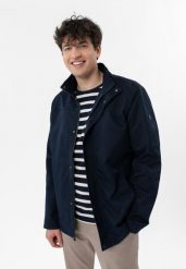 Granatowa kurtka męska J-ARNS. Brązowe kurtki męskie Volcano, m, bez wzorów, z dzianiny, klasyczne, bez ramiączek, bez kaptura. Za 359.99 zł.