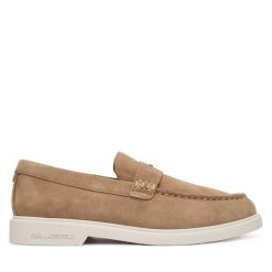 Półbuty KARL LAGERFELD. Brązowe codzienne półbuty męskie KARL LAGERFELD, bez wzorów, bez obcasa, bez zapięcia. Za 879.99 zł.