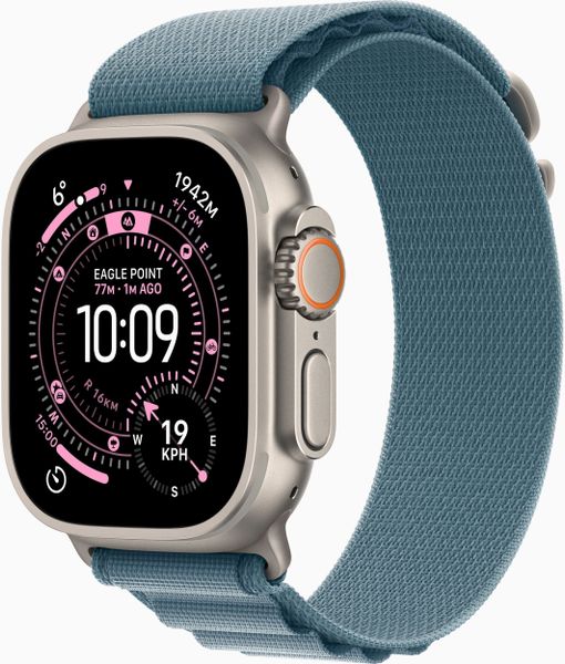 Smartwatch Apple Watch Ultra 3 GPS + Cellular 49mm Natural Titanium / Alpine Loop M Niebieski (MEWM4QF/A). Niebieskie zegarki smartwatch Apple. Za 3,995.99 zł.