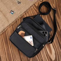 Saszetka męska skórzana na ramię miejska czarna skóra naturalna Abruzzo ABR-19. Czarne saszetki męskie bez wzorów, ze skóry. Za 139.00 zł.