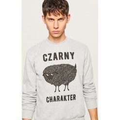 Sportowa bluza z nadrukiem - Jasny szar. Bluzy bez kaptura męskie marki Reserved. W wyprzedaży za 49.99 zł.