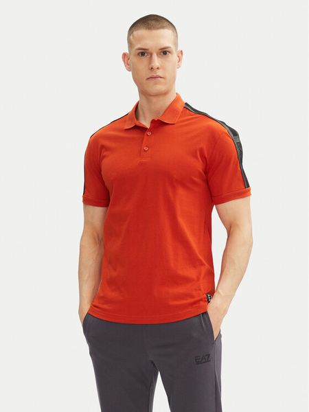 EA7 Emporio Armani Polo 7M000139 AF10375 U3012 Pomarańczowy Regular Fit. Brązowe koszulki polo męskie EA7 Emporio Armani, m, bez wzorów, z bawełny, bez kołnierzyka, bez ramiączek. Za 199.99 zł.
