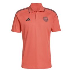 Polo zawodowy Bayern Monachium Tiro 2025/26. Brązowe koszulki polo męskie ADIDAS, bez wzorów, sportowe, bez kołnierzyka, bez ramiączek. Za 232.00 zł.