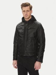 Serge Pariente Kurtka skórzana Sean Czarny Regular Fit. Czarne kurtki męskie Serge Pariente, m, bez wzorów, ze skóry, bez ramiączek, bez kaptura. Za 689.99 zł.