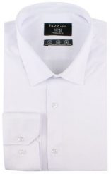 Jednokolorowa, Bawełniana Koszula o Prostym Kroju - Biała. Białe koszule męskie Pazzani, bez wzorów, z bawełny, bez kołnierzyka, bez ramiączek. Za 169.00 zł.