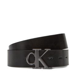Pasek Męski Calvin Klein Jeans. Czarne paski męskie Calvin Klein Jeans, bez wzorów, z jeansu. Za 199.99 zł.